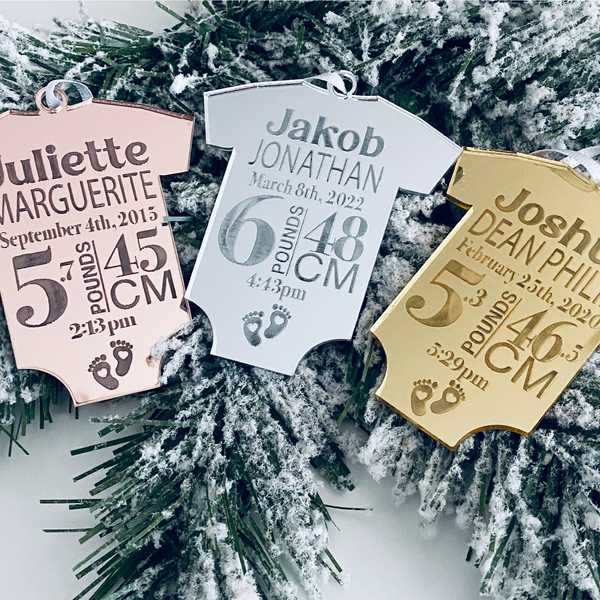 Onesie Birth Stat Ornament
