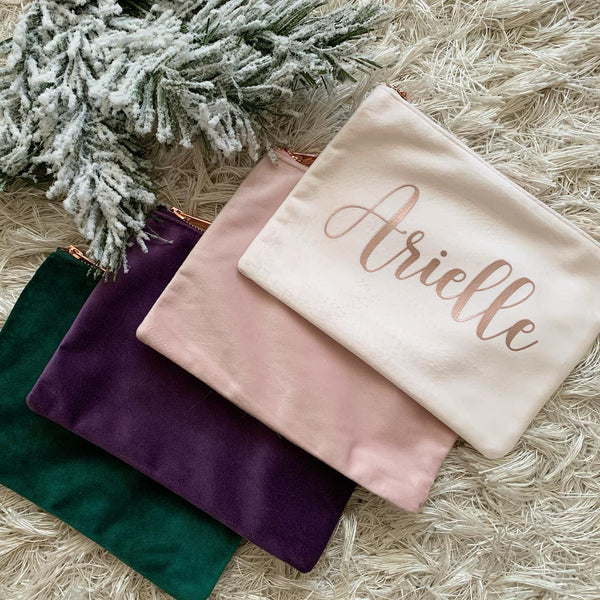 Personalized Velvet Makeup Bag