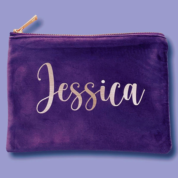 Personalized Velvet Makeup Bag