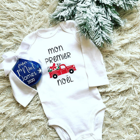Baby First Christmas Onesie and Ornament Set