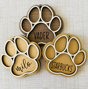 3D Wooden Paw Print